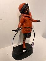 Bronzen kind met hoepel gesigneerd beeld van mooie kwalitiet, Ophalen, Gebruikt, Mens