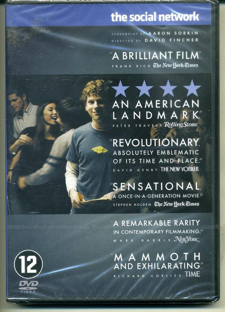 The Social Network DVD NIEUW in verpakking, Cd's en Dvd's, Dvd's | Drama, Nieuw in verpakking, Drama, Alle leeftijden, Ophalen of Verzenden