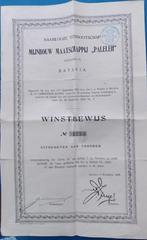 N.V. Mijnbouw Maatschappij PALELEH Winstbewijs 1239 - 1905, Postzegels en Munten, Aandelen en Waardepapieren, Verzenden, Voor 1920