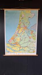 Oude schoolkaart Randstad Holland - 100x138cm, Antiek en Kunst, Antiek | Schoolplaten, Ophalen of Verzenden, Aardrijkskunde