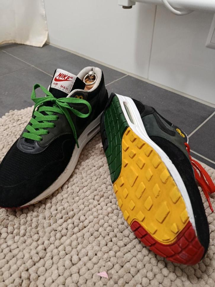 OG all already soleswapped: Nike Air Max 1 Prm Rasta 2008, Kleding | Heren, Schoenen, Zo goed als nieuw, Sneakers of Gympen, Zwart