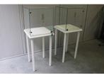 2x Vitrinekast wit 50x50 op poten met slot, Ophalen, 100 tot 150 cm, 50 tot 100 cm, 25 tot 50 cm