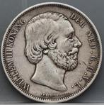 Zilveren rijksdaalder 1866 - 2 1/2 gulden 1866 Willem 3, Koning Willem III, Verzenden, Zilver, Losse munt