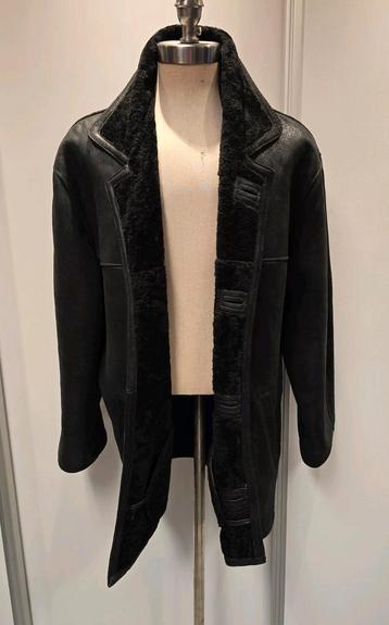 Zwarte parka lammy coat - heren maat XL - lamsleer lamsvacht beschikbaar voor biedingen