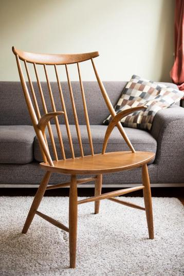 Vintage spijlenstoel mid century uniek design beschikbaar voor biedingen