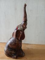 Vintage olifant-vormige bar-karaf van glas met leer bekleed, Verzamelen, Glas en Borrelglaasjes, Ophalen of Verzenden, Zo goed als nieuw