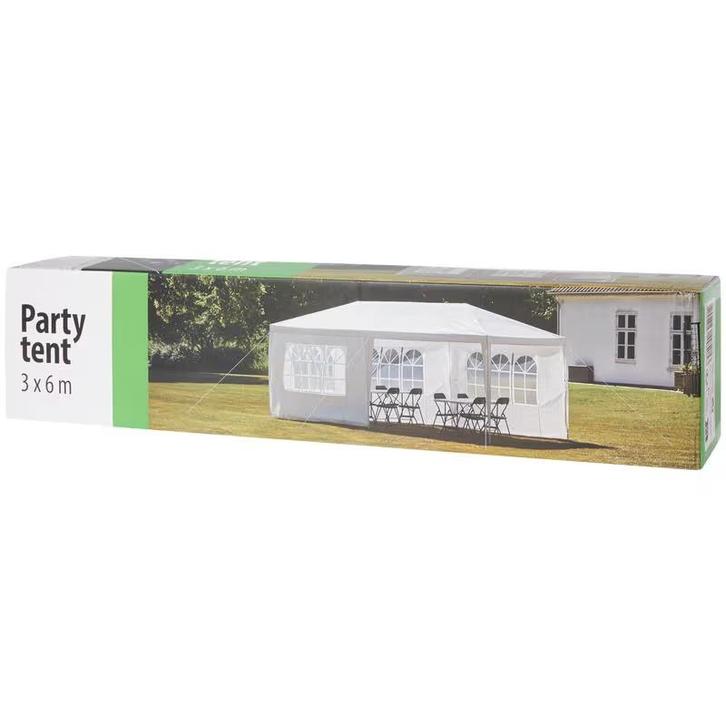 Witte Party tent 6x3m met Zijwanden - Perfect voor Feesten!, Tuin en Terras, Partytenten, Nieuw, Ophalen of Verzenden