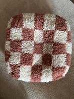 Geblokte Sissy Boy poef van wol - 50x50x35 cm, Ophalen, Gebruikt, Vierkant, Stof