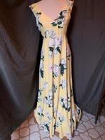Gele maxi jurk met bloemenprint, Geel, Nieuw, Ophalen of Verzenden, Maat 36 (S)