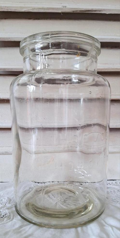 Grote glazen inmaakpot: H.Devos Lemmens, Hoboken België, Antiek en Kunst, Curiosa en Brocante, Ophalen of Verzenden