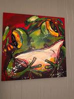Kunst: schilderij kikker van Janet Timmerije, Ophalen