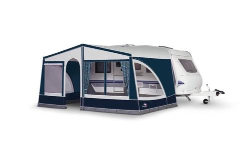 Dorema Panorama luifel Blauw met voorwand mt 10, Caravans en Kamperen, Voortenten en Luifels, Zo goed als nieuw, Ophalen
