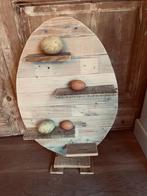 Groot ei van hout met plankjes. Paasei steigerhout. 72 cm., Diversen, Pasen, Ophalen, Zo goed als nieuw
