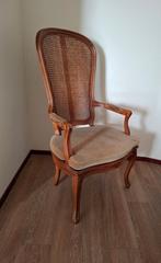 Antieke fauteuil met webbing izgs, Ophalen, Gebruikt, Riet of Rotan, Vintage