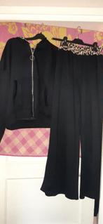 Leuk pak set vestje met broek zwart met panter rand 42, Ophalen of Verzenden, Zo goed als nieuw, Maat 42/44 (L), Zwart