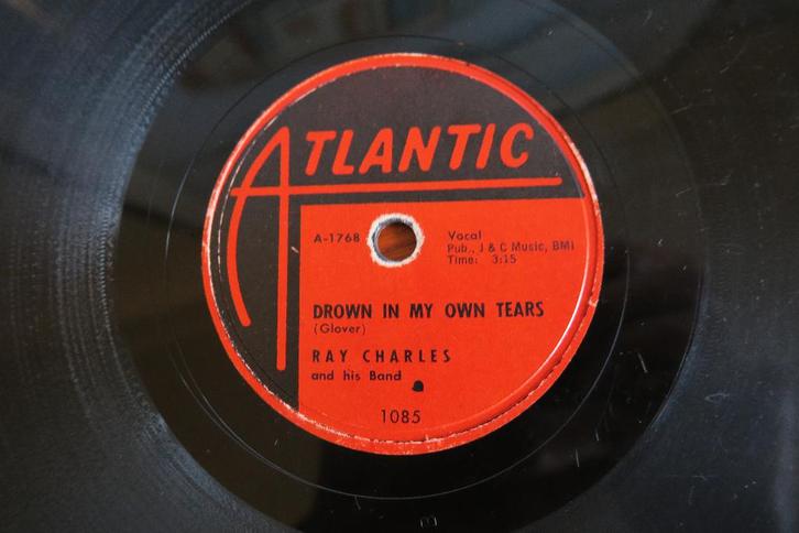 Ray Charles Drown In My Own Tears 78 toeren 78rpm, Cd's en Dvd's, Vinyl | Jazz en Blues, Gebruikt, Jazz, 1940 tot 1960, 10 inch