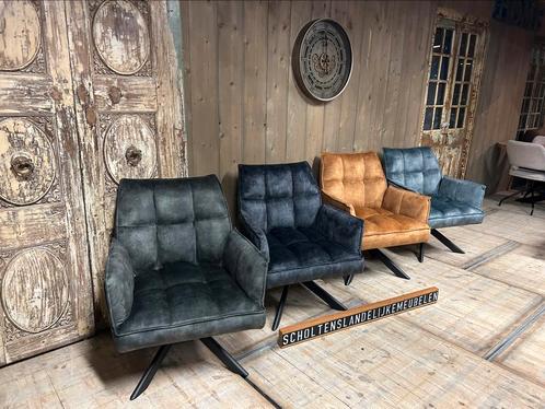 Draaifauteuil velvet 4 kleuren uit voorraad leverbaar!!, Huis en Inrichting, Fauteuils, Nieuw, Ophalen of Verzenden