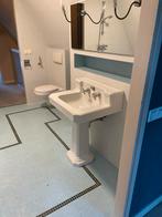 Klassieke zuilwastafel – retro / jaren 30 stijl – keramiek, Huis en Inrichting, Badkamer | Badkamermeubels, Ophalen, Gebruikt