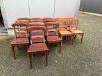 Teakhouten stoelen massief hout eetstoelen, Gebruikt, Bruin, Café bar kroeg bistro retro vintage klassiek, Ophalen of Verzenden