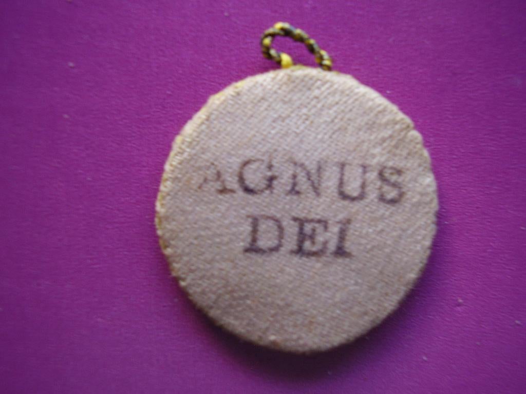 Scapulier Agnus Dei, Ophalen of Verzenden, Gebruikt