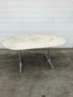 5 stuks horeca terrastafels marmerlook ovaal outdoor 145x80, Ophalen, Zo goed als nieuw