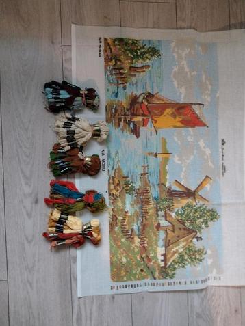 Compleet Borduurpakket - Landschap met Molen beschikbaar voor biedingen