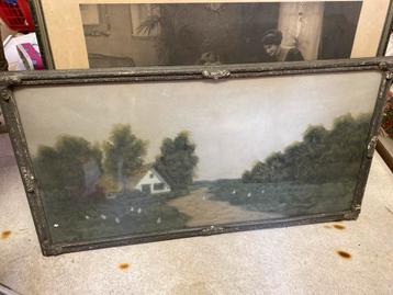 Oud Schilderij met Landschap beschikbaar voor biedingen