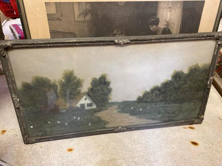 Oud Schilderij met Landschap, Antiek en Kunst, Kunst | Schilderijen | Klassiek, Ophalen of Verzenden