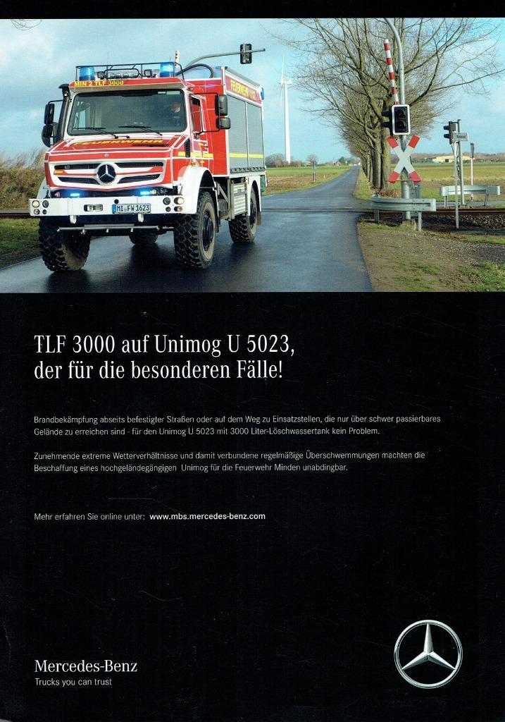 Folder Mercedes-Benz Unimog U 5023 TLF 3000 (2019), Boeken, Auto's | Folders en Tijdschriften, Gelezen, Mercedes, Verzenden