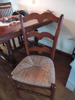 4   EETKAMERSTOELEN MET RIETEN ZITTING –  13,50 PER STUK -, Huis en Inrichting, Stoelen, Ophalen, Gebruikt, Bruin, Vier