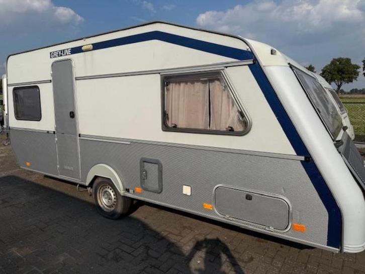 Kip Grey Line 500 bjr 1997 incl voortent, Caravans en Kamperen, Caravans, Bedrijf, tot en met 4, 1000 - 1250 kg, Rondzit, Kip