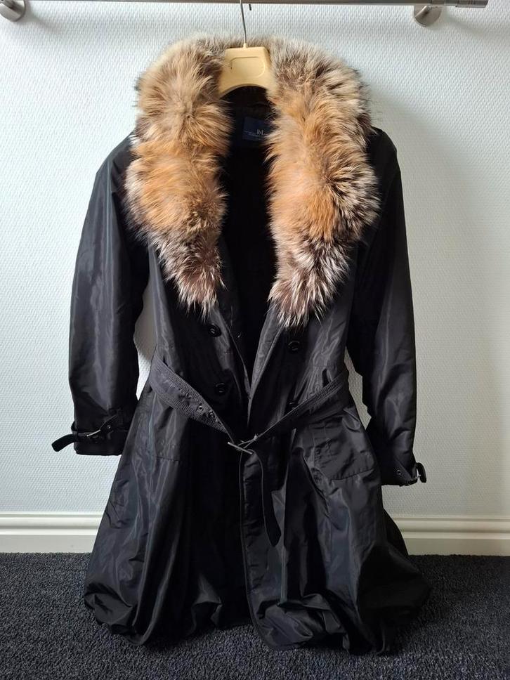 Rosenberg & Lenhart - Elegante zwarte jas met bontkraag, Kleding | Dames, Jassen | Winter, Gedragen, Zwart, Ophalen of Verzenden