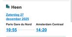 Trein kaart eurostar Parijs, Tickets en Kaartjes, Eén persoon, Overige soorten, Overige typen