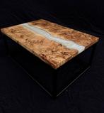 Design tafel Esdoorn / witte epoxy salontafel, Modern design, Nieuw, Minder dan 50 cm, Rechthoekig