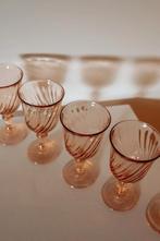 5 Rosaline pink swirl wijnglazen, -, -, Overige typen, Ophalen of Verzenden