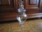 GROTE GLAZEN POT/BOKAAL DOORZICHTIG GLAS OP VOET, Huis en Inrichting, Ophalen, Gebruikt, Overige vormen, Glas