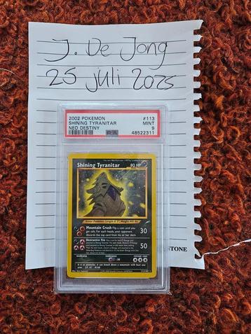 Shining Tyranitar PSA 9 beschikbaar voor biedingen