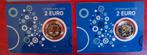 Luxemburg 2 euro 2025 BU 2 x Coincard Hendrik Schuman Kleur, Ophalen of Verzenden, Luxemburg, 2 euro, Setje