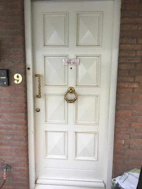 2 hardhouten voordeuren, Doe-het-zelf en Verbouw, Deuren en Horren, Gebruikt, Buitendeur, 200 tot 215 cm, 80 tot 100 cm, Hout