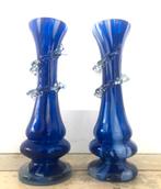 Mid Century Vintage kobaltblauwe vazen 70's, Ophalen of Verzenden