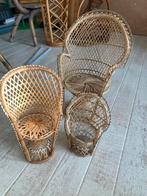 Rotan Pauw Stoeltjes Mini - Planten/Knuffel Houders, Huis en Inrichting, Stoelen, Ophalen, Riet of Rotan, Zo goed als nieuw, Drie
