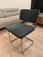 Grijze buisframe eetkamerstoelen rib ridge 3 stuks, Ophalen of Verzenden, Zo goed als nieuw, Grijs, Vijf, Zes of meer stoelen