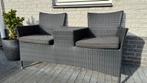 Tuinbankje loveseat wicker zwart/ antraciet, Tuin en Terras, Zo goed als nieuw, Loungeset, Wicker, Bank