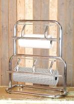 Brocante papierrolhouder voor twee papierrollen - dubbel, Antiek en Kunst, Ophalen of Verzenden