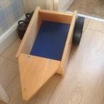 Houten loopfiets met aanhanger, Kinderen en Baby's, Speelgoed | Buiten | Voertuigen en Loopfietsen, Ophalen, Gebruikt, Loopfiets