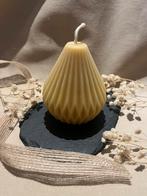 Handgemaakte geometrische peerkaars 100% bijenwas, Ophalen of Verzenden, Nieuw, Overige materialen, Minder dan 25 cm