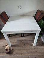 Witte IKEA eettafel met uittrekbladen, Huis en Inrichting, Tafels | Eettafels, Ophalen, Overige materialen, Gebruikt, Vierkant