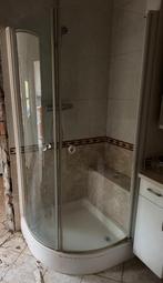 Douchecabine kwartrond 90 x 90 x 180 cm, Doe-het-zelf en Verbouw, Sanitair, Ophalen, Gebruikt, Glas, Douche