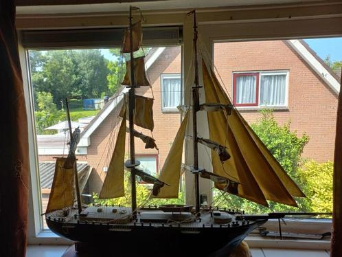 Grote Dwarsgetuigde driemaster zeilschip{modelbouw hout}, Hobby en Vrije tijd, Modelbouw | Boten en Schepen, Gebruikt, 1:50 tot 1:200