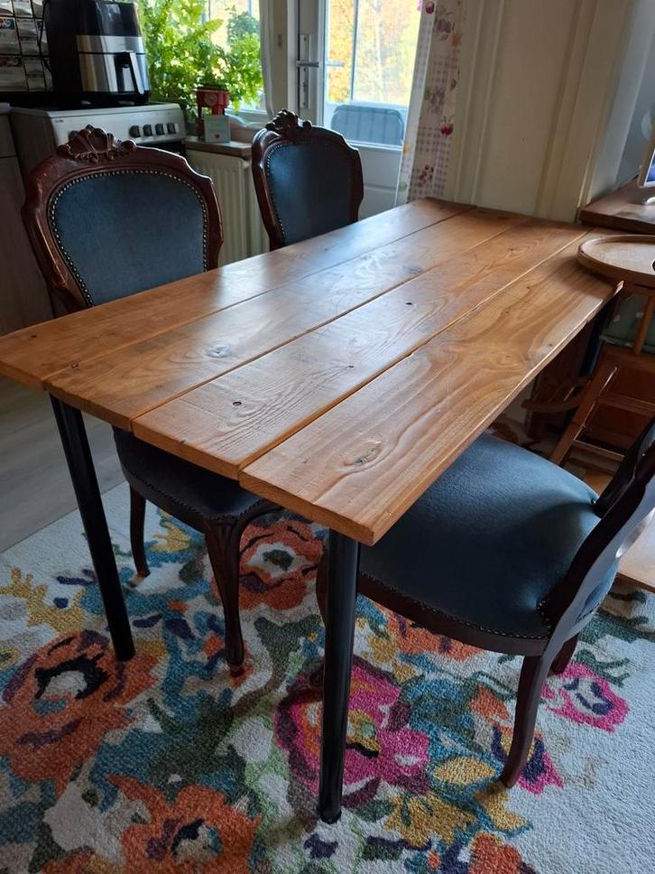 Stijgerhouten Tafel met Bloem Print, Antiek en Kunst, Antiek | Meubels | Tafels, Ophalen